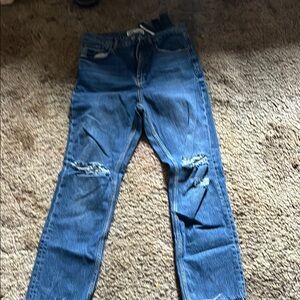 Zara Blue Straight Leg Jeans for Women